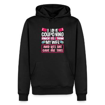 Funny Extreme Couponing Coupon Gift - Men’s Premium Organic Hoodie - black - Front - Nico (187cm)