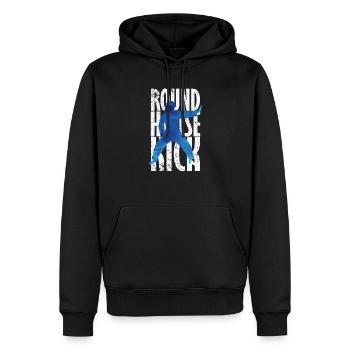 Round House Kick Kickboxen Taekwondo - Männer Premium Bio Hoodie - Schwarz - Vorne - Nico (187cm)