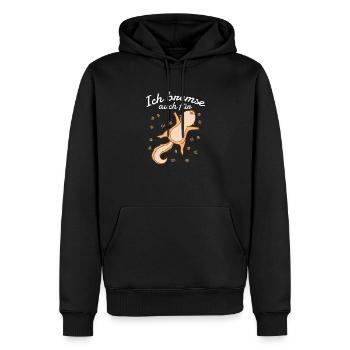 Ich bremse auch für Tiere Eichhörnchen - Männer Premium Bio Hoodie - Schwarz - Vorne - Nico (187cm)