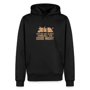 With Dreams in sight, embrace the good Night - Männer Premium Bio Hoodie - Schwarz - Vorne - Nico (187cm)