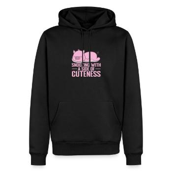 Snoozing with a Side of Cuteness Schlafanzug - Männer Premium Bio Hoodie - Schwarz - Vorne - Nico (187cm)