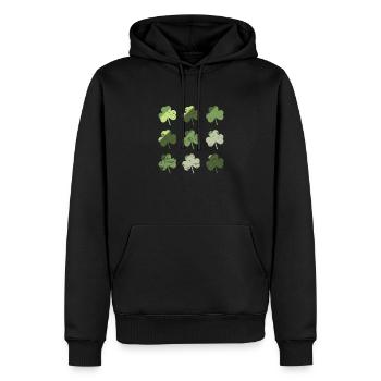 Shamrocks Saint-Patrick - Sweat à capuche Premium bio Homme - noir - Devant - Nico (187cm)