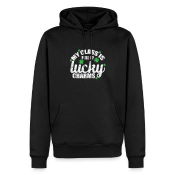 Ma classe est pleine de porte-bonheur La Saint-Patrick - Sweat à capuche Premium bio Homme - noir - Devant - Nico (187cm)