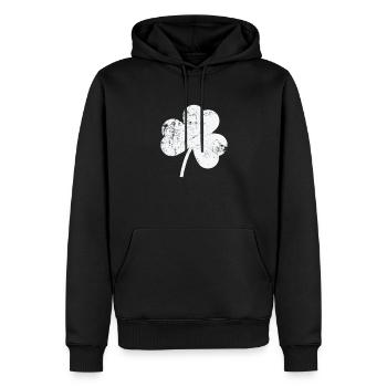 Shamrock Saint-Patrick Irlandais - Sweat à capuche Premium bio Homme - noir - Devant - Nico (187cm)