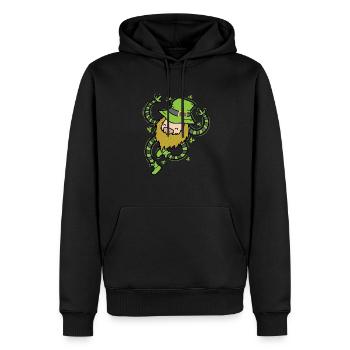 Nain irlandais de la Saint-Patrick - Sweat à capuche Premium bio Homme - noir - Devant - Nico (187cm)