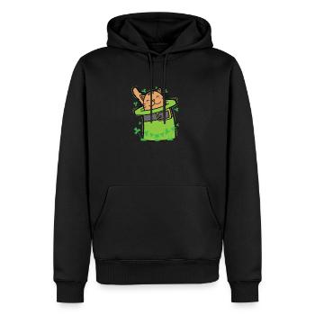 Chat au chapeau vert Fête de la Saint-Patrick - Sweat à capuche Premium bio Homme - noir - Devant - Nico (187cm)