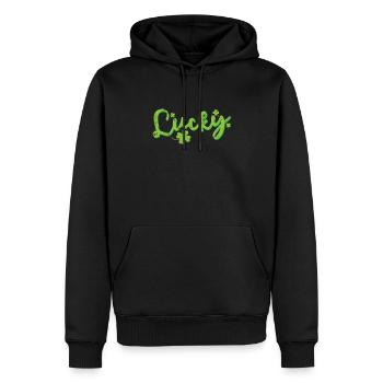 Lucky Irisch St. Patricks Day - Männer Premium Bio Hoodie - Schwarz - Vorne - Nico (187cm)