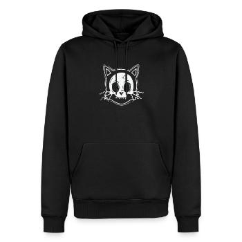 Cat Head Style gothique effrayant - Sweat à capuche Premium bio Homme - noir - Devant - Nico (187cm)