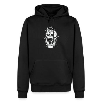 Tête gothique mélancolie sombre - Sweat à capuche Premium bio Homme - noir - Devant - Nico (187cm)