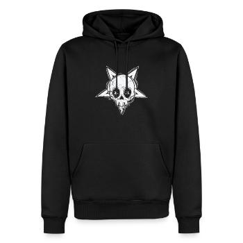 Gothic Kopf Mystik Melancholie - Männer Premium Bio Hoodie - Schwarz - Vorne - Nico (187cm)