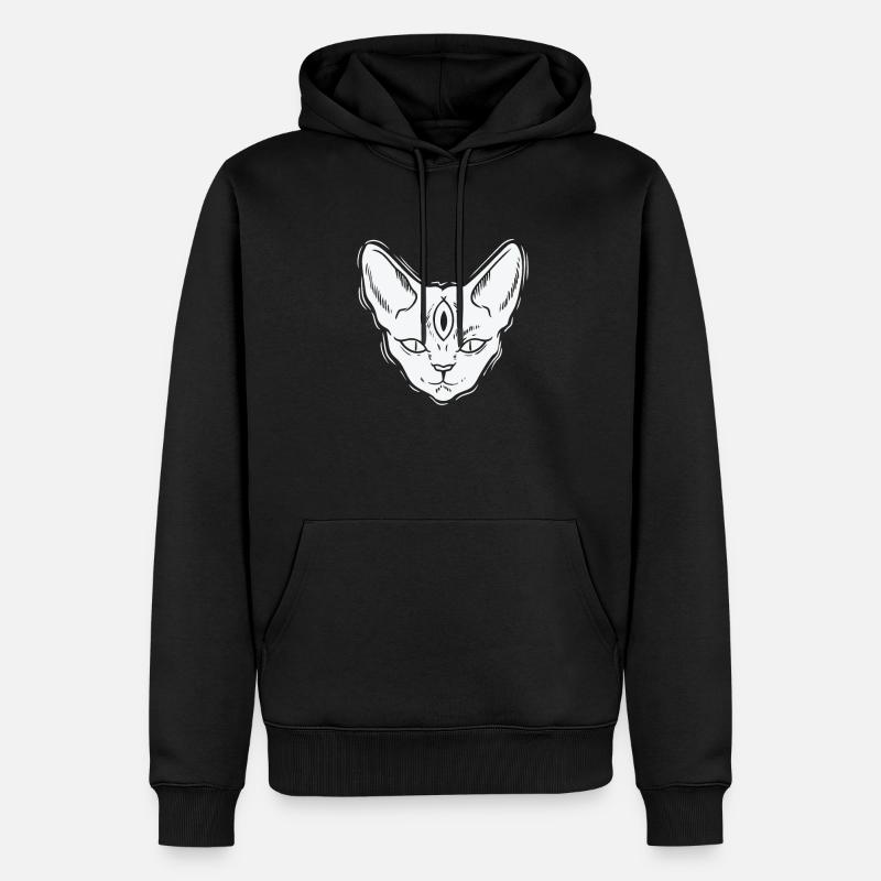 Chat d’horreur de style gothique - Sweat à capuche Premium bio Homme - noir