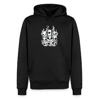 Bone Skull Style gothique - Sweat à capuche Premium bio Homme - noir - Devant - Nico (187cm)