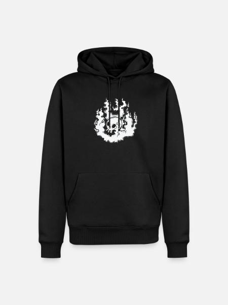 Burning Bone Skull Gothic Styl - Men’s Premium Organic Hoodie - black