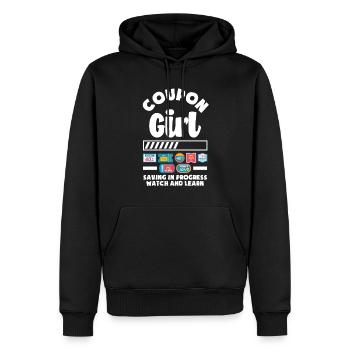 Funny Extreme Couponing Coupon Gift - Men’s Premium Organic Hoodie - black - Front - Nico (187cm)