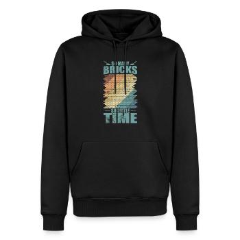So many Bricks, so little time, bricklayers, craftsmen - Men’s Premium Organic Hoodie - black - Front - Nico (187cm)