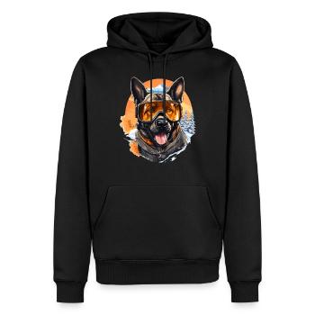 Shepherd's Snowy Portrait: Winterausrüstung Halloween - Männer Premium Bio Hoodie - Schwarz - Vorne - Nico (187cm)