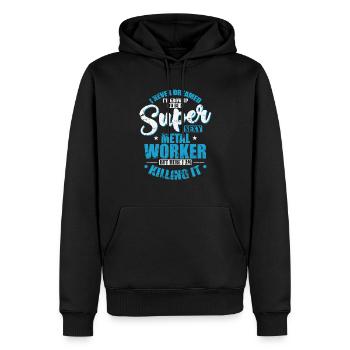 I'd Grow up to a super sexy Metal Worker - Men’s Premium Organic Hoodie - black - Front - Nico (187cm)