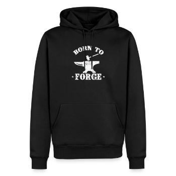 Né pour forger le métier de métallurgiste - Sweat à capuche Premium bio Homme - noir - Devant - Nico (187cm)