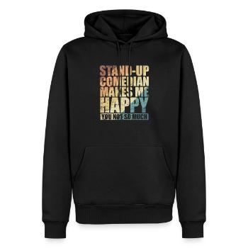 Stand-Up Comedian makes me Happy Humor - Männer Premium Bio Hoodie - Schwarz - Vorne - Nico (187cm)