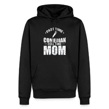 Passé Comédien à temps plein Maman Humour - Sweat à capuche Premium bio Homme - noir - Devant - Nico (187cm)