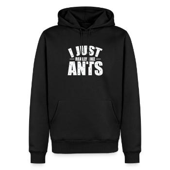 I Just really like Ants krabbelnde Insekten - Männer Premium Bio Hoodie - Schwarz - Vorne - Nico (187cm)