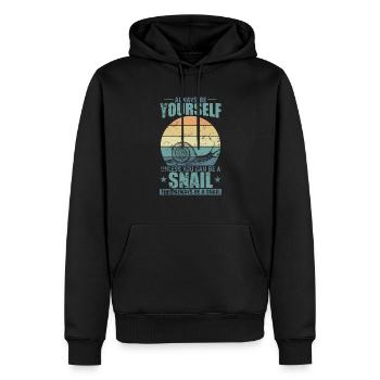 Soyez un escargot si vous le pouvez Animal en coquille d’escarale - Sweat à capuche Premium bio Homme - noir - Devant - Nico (187cm)
