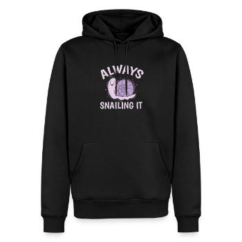 Always snailing it Schnecke Tier - Männer Premium Bio Hoodie - Schwarz - Vorne - Nico (187cm)