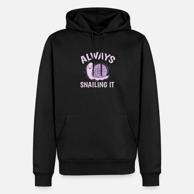 Always snailing it Schnecke Tier - Männer Premium Bio Hoodie - Schwarz