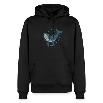 mignon baleine bleue eau de l’océan - Sweat à capuche Premium bio Homme - noir - Devant - Nico (187cm)