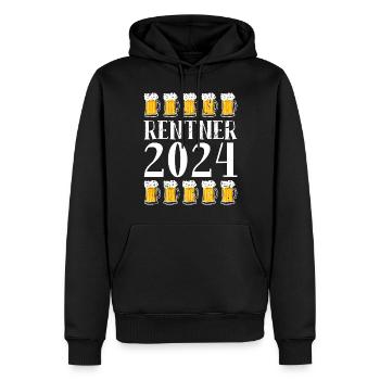 Rentner 2024 Ruhestand Bier Rente - Männer Premium Bio Hoodie - Schwarz - Vorne - Nico (187cm)