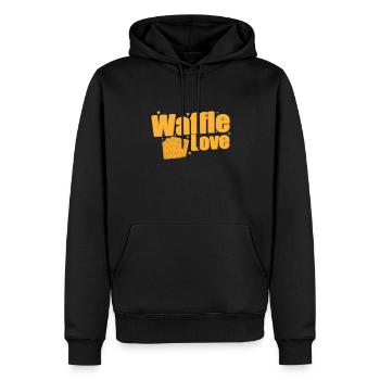Waffle Love Snack Pastry Dough Baker - Men’s Premium Organic Hoodie - black - Front - Nico (187cm)