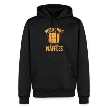 Weekends are for Waffles Snack Pastry - Men’s Premium Organic Hoodie - black - Front - Nico (187cm)