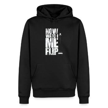 Now watch Me flip trampoline bouncing hobby - Men’s Premium Organic Hoodie - black - Front - Nico (187cm)