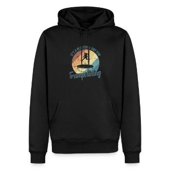 C’est une belle journée pour le trampoline - Sweat à capuche Premium bio Homme - noir - Devant - Nico (187cm)