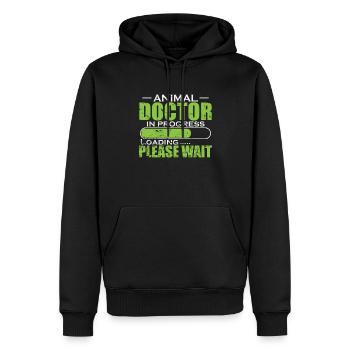 Animal Doctor in Progress Loading Please wait - Männer Premium Bio Hoodie - Schwarz - Vorne - Nico (187cm)