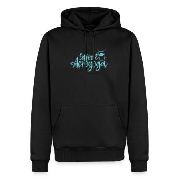 Coffee and Acroyoga Sport Fitness - Männer Premium Bio Hoodie - Schwarz - Vorne - Nico (187cm)