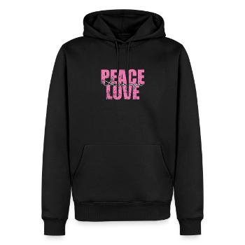 Paix Amour Acroyoga Sport Fitness - Sweat à capuche Premium bio Homme - noir - Devant - Nico (187cm)