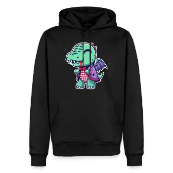 dragon vampire monstre manga chibi - Sweat à capuche Premium bio Homme - noir - Devant - Nico (187cm)