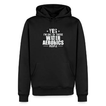 Oui, je suis l’un de ces gens de l’aquagym - Sweat à capuche Premium bio Homme - noir - Devant - Nico (187cm)