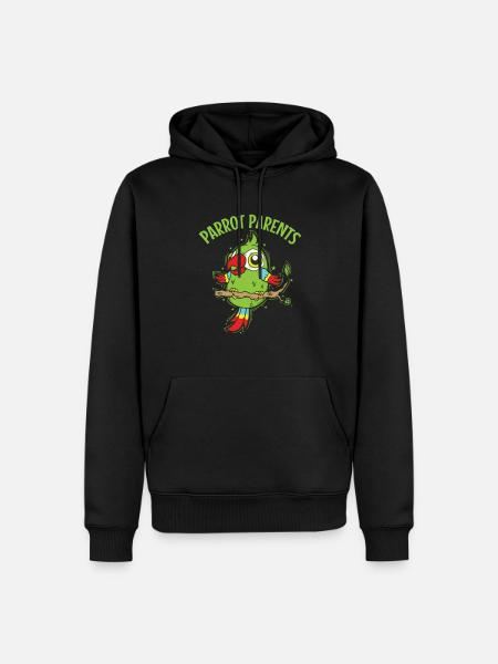 Parrot Parents Tier Vogel - Männer Premium Bio Hoodie - Schwarz
