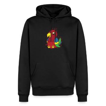 Papagei sitzt Vogel Tier - Männer Premium Bio Hoodie - Schwarz - Vorne - Nico (187cm)