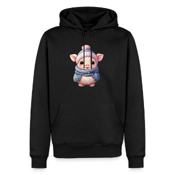 Winter Magic Piglet Design - Men’s Premium Organic Hoodie - black - Front - Nico (187cm)