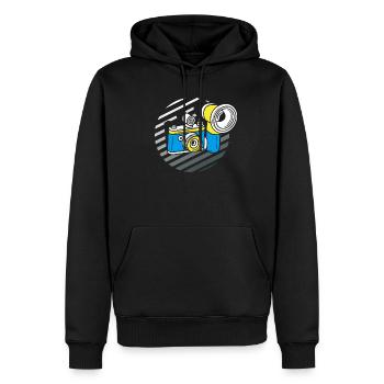 Drôle Photographie Photographe Photographe Cadeau - Sweat à capuche Premium bio Homme - noir - Devant - Nico (187cm)