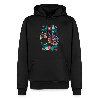 Drôle Photographie Photographe Photographe Cadeau - Sweat à capuche Premium bio Homme - noir - Devant - Nico (187cm)