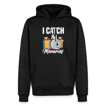 Drôle Photographie Photographe Photographe Cadeau - Sweat à capuche Premium bio Homme - noir - Devant - Nico (187cm)