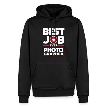 Drôle Photographie Photographe Photographe Cadeau - Sweat à capuche Premium bio Homme - noir - Devant - Nico (187cm)