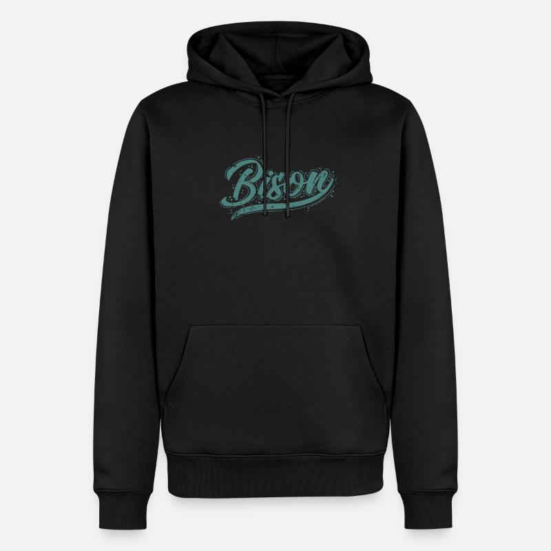 Bison buffle animal bison - Sweat à capuche Premium bio Homme - noir