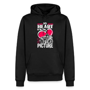 Drôle Photographie Photographe Photographe Cadeau - Sweat à capuche Premium bio Homme - noir - Devant - Nico (187cm)