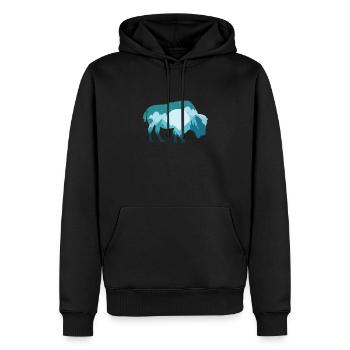 Bison buffalo wild animal - Men’s Premium Organic Hoodie - black - Front - Nico (187cm)