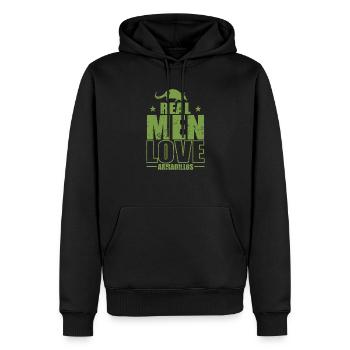 Les vrais hommes aiment les tatous du désert de mammifères - Sweat à capuche Premium bio Homme - noir - Devant - Nico (187cm)